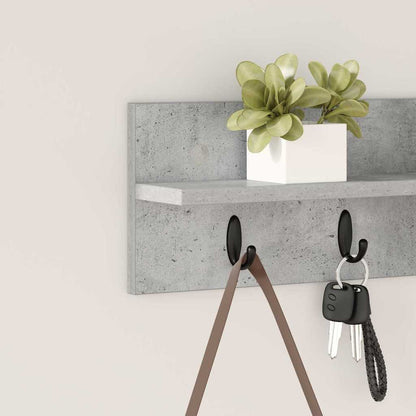 Wall-Mounted Coat Rack Concrete Grey 60 x 10.5 x 18 cm