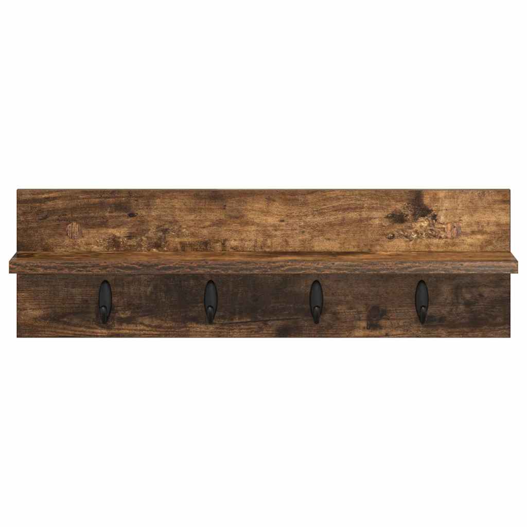 Wall-Mounted Coat Rack Smoked Oak 60 x 10.5 x 18 cm