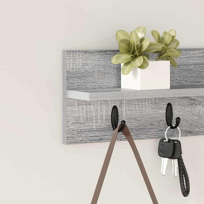 Wall-Mounted Coat Rack Grey Sonoma 60 x 10.5 x 18 cm