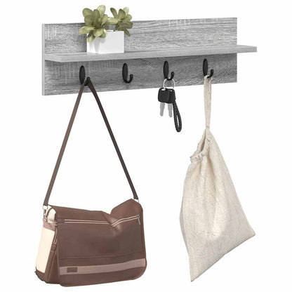 Wall-Mounted Coat Rack Grey Sonoma 60 x 10.5 x 18 cm
