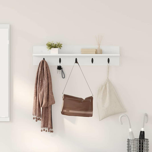 Wall-Mounted Coat Rack Wall-Mounted White 80 x 10.5 x 18 cm