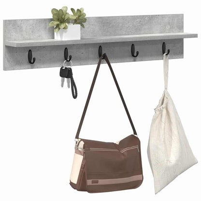 Wall-Mounted Coat Rack Concrete Grey 80 x 10.5 x 18 cm