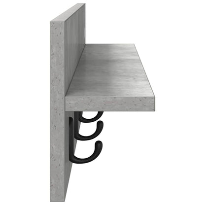 Wall-Mounted Coat Rack Concrete Grey 80 x 10.5 x 18 cm