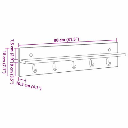 Wall-Mounted Coat Rack Wall-Mounted Artisan Oak Engineered wood