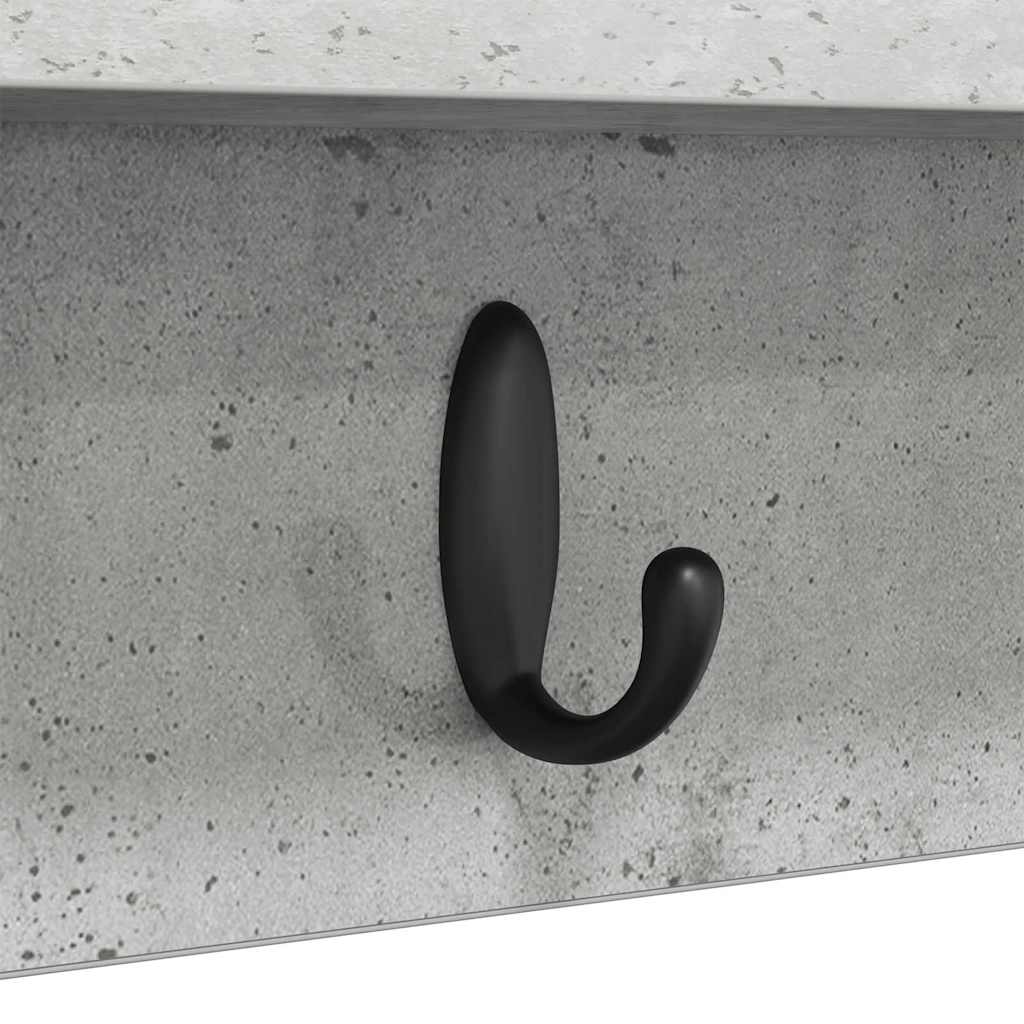 Wall-Mounted Coat Rack Concrete Grey 100 x 10.5 x 18 cm