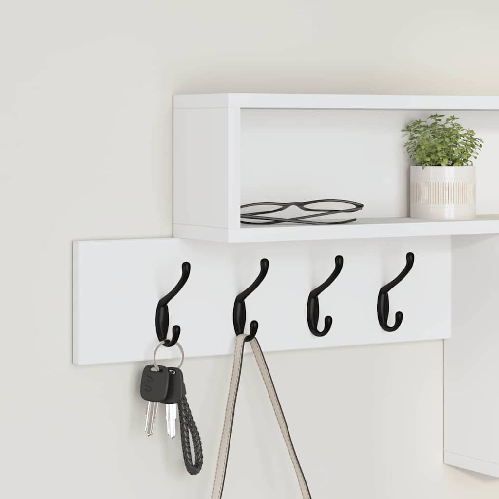 Wall-Mounted Coat Rack White 100 x 12 x 43.5 cm Engineered wood