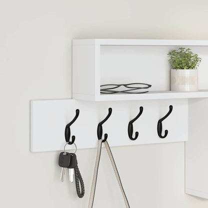 Wall-Mounted Coat Rack White 100 x 12 x 43.5 cm Engineered wood