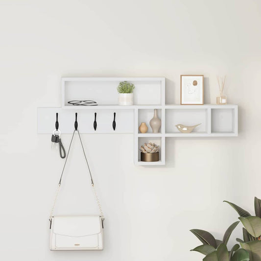 Wall-Mounted Coat Rack Wall-Mounted White 100 x 12 x 43.5 cm