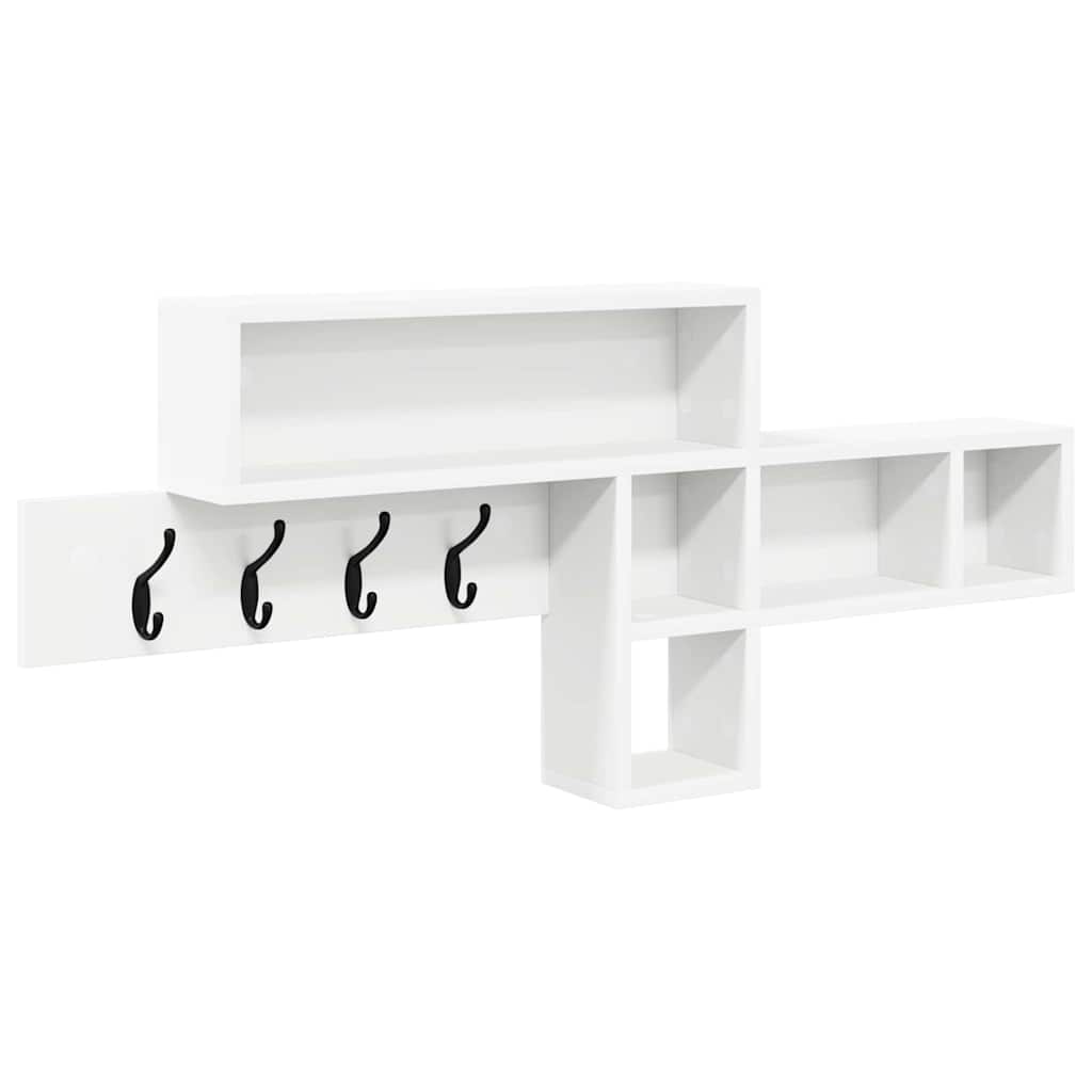 Wall-Mounted Coat Rack White 100 x 12 x 43.5 cm Engineered wood