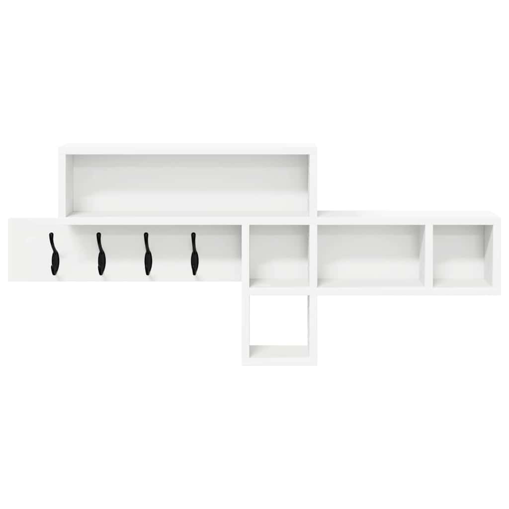 Wall-Mounted Coat Rack White 100 x 12 x 43.5 cm Engineered wood
