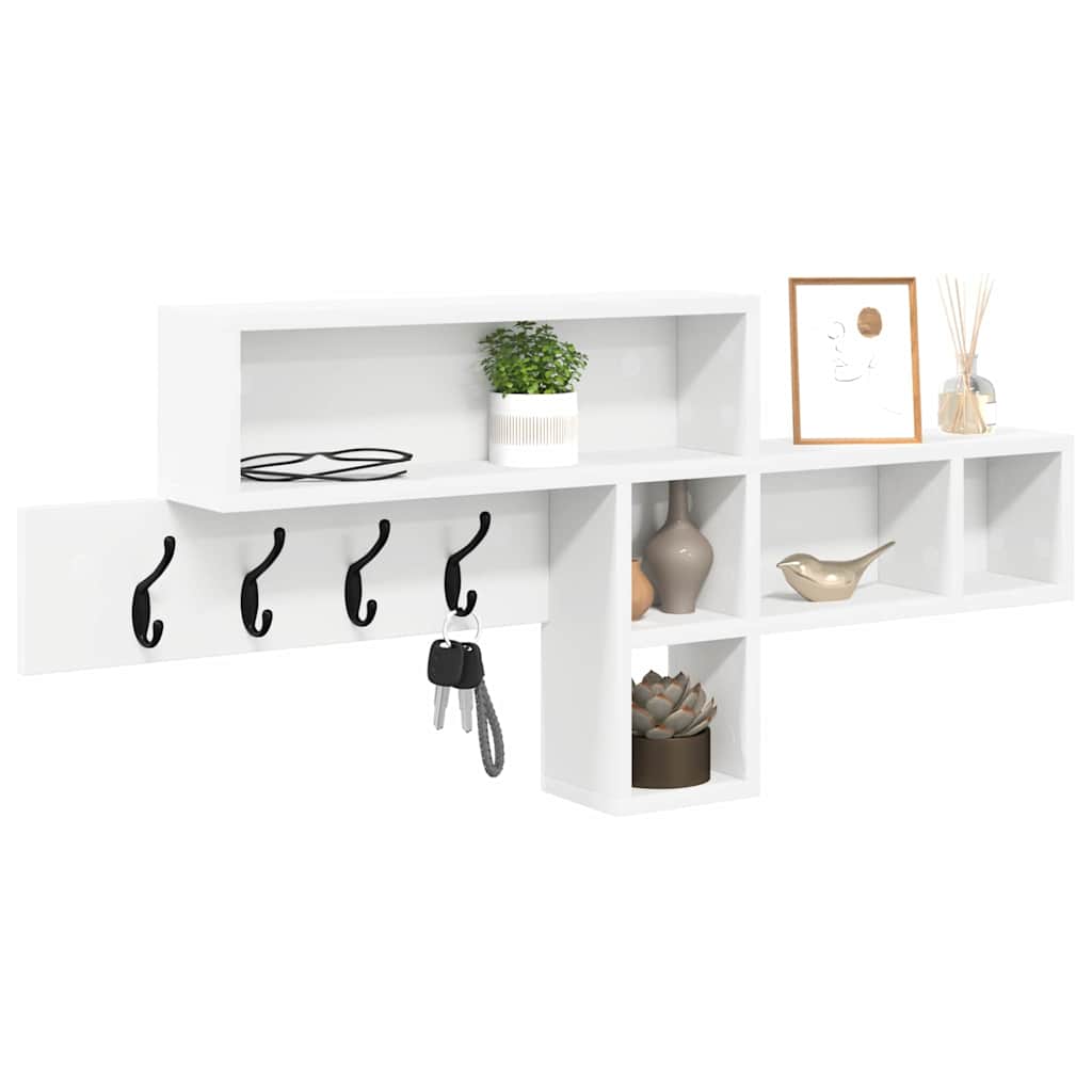 Wall-Mounted Coat Rack White 100 x 12 x 43.5 cm Engineered wood