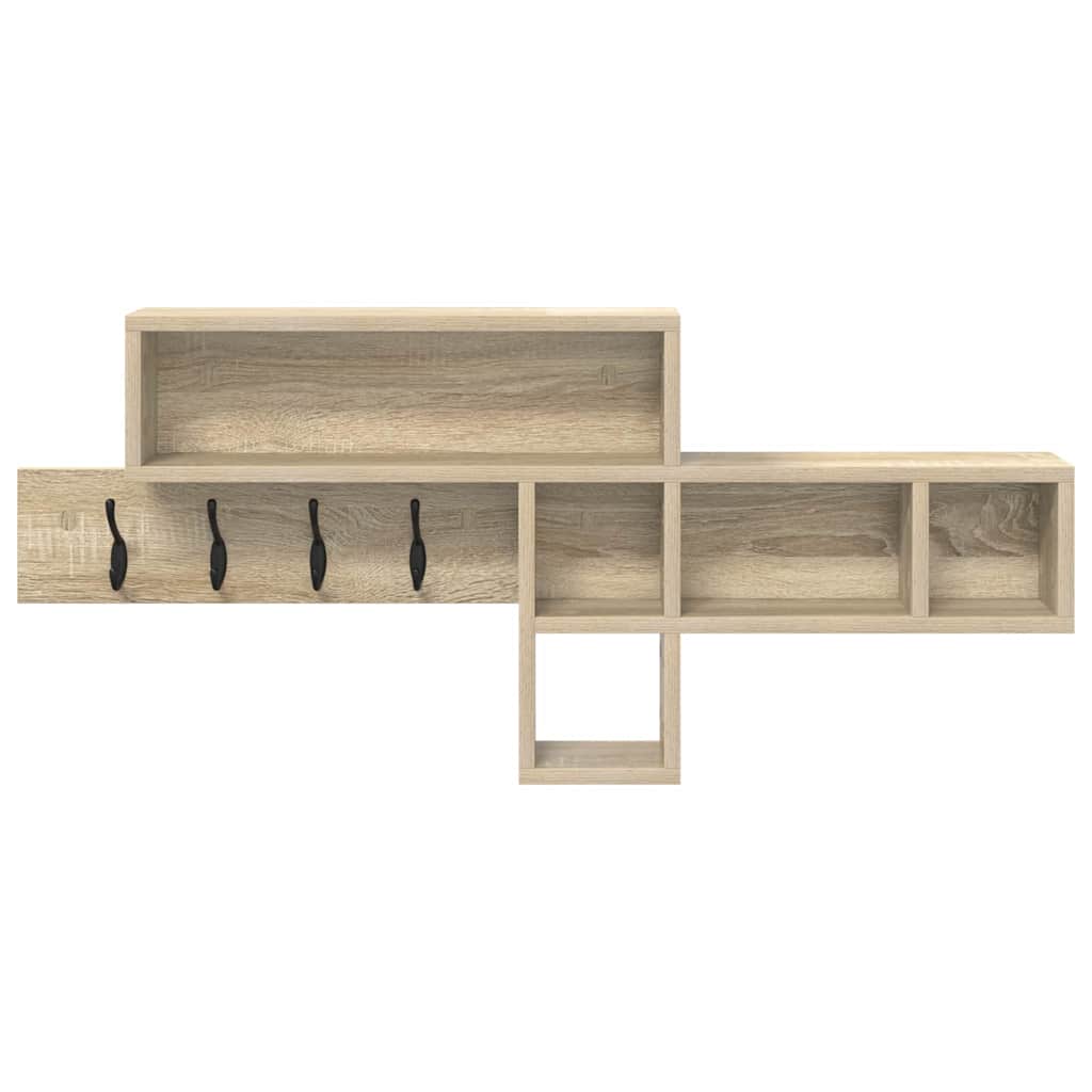 Wall-Mounted Coat Rack with Shelf Sonoma Oak 100 x 12 x 43.5 cm