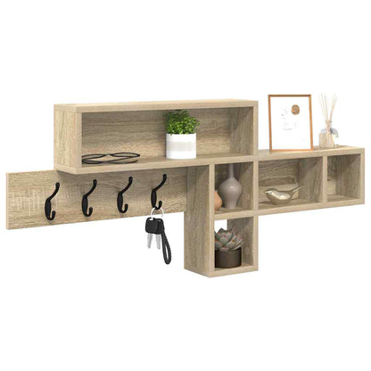Wall-Mounted Coat Rack with Shelf Sonoma Oak 100 x 12 x 43.5 cm