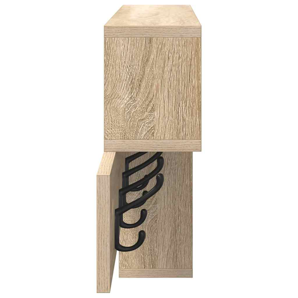 Wall-Mounted Coat Rack with Shelf Sonoma Oak 100 x 12 x 43.5 cm