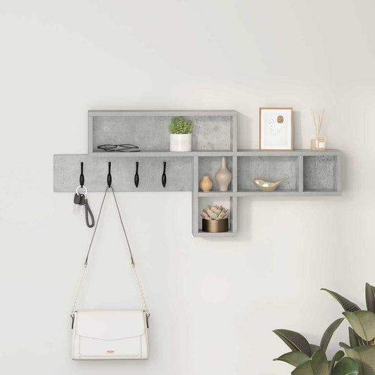 Wall-Mounted Coat Rack Wall-Mounted Concrete Grey