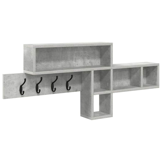 Wall-Mounted Coat Rack Wall-Mounted Concrete Grey