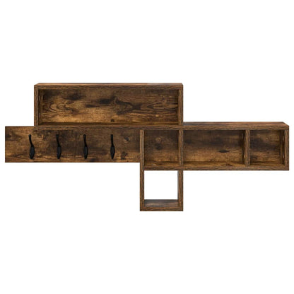 Wall-Mounted Coat Rack with Shelf Smoked Oak 100 x 12 x 43.5 cm