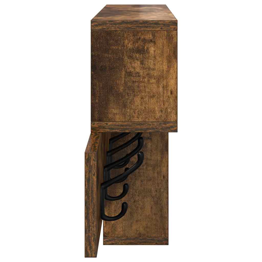 Wall-Mounted Coat Rack with Shelf Smoked Oak 100 x 12 x 43.5 cm