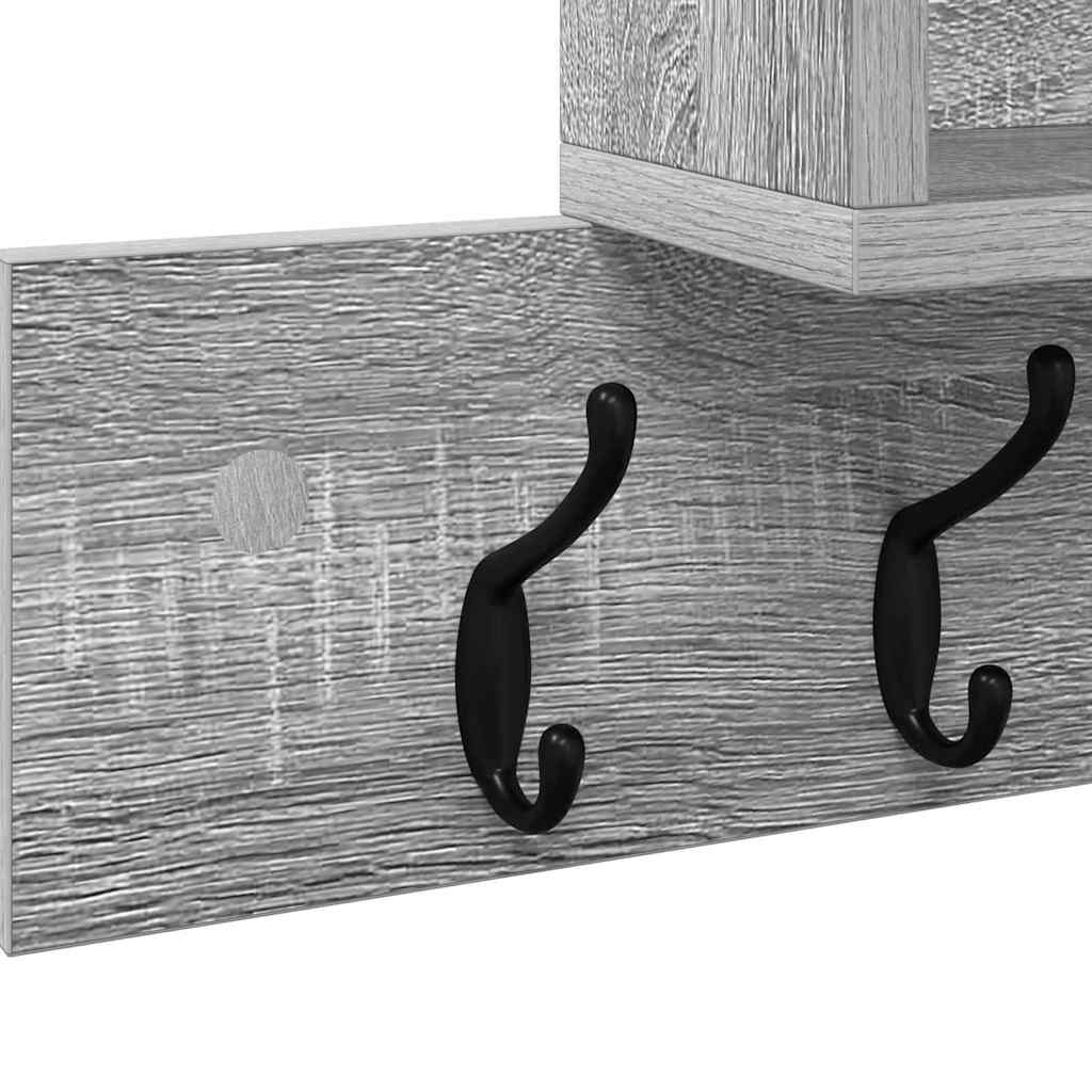 Wall-Mounted Coat Rack Grey Sonoma 100 x 12 x 43.5 cm
