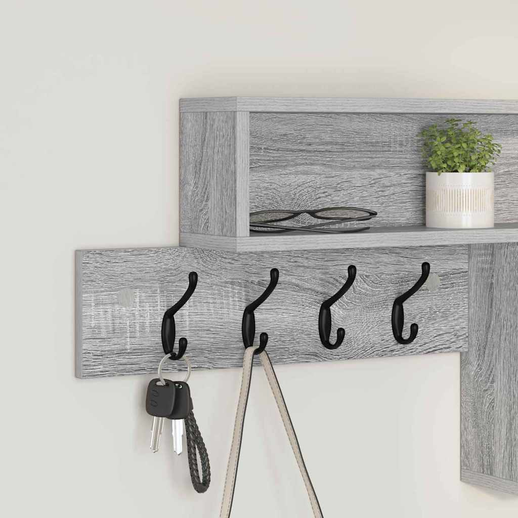 Wall-Mounted Coat Rack Grey Sonoma 100 x 12 x 43.5 cm