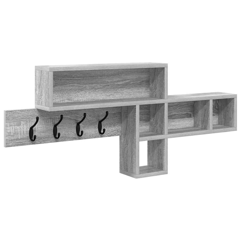 Wall-Mounted Coat Rack Grey Sonoma 100 x 12 x 43.5 cm