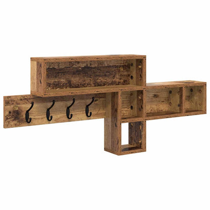 Wall-Mounted Coat Rack with Shelf Old Wood 100 x 12 x 43.5 cm