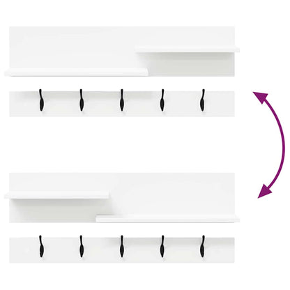 Wall-Mounted Coat Rack White 90 x 15 x 36 cm Engineered wood