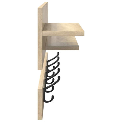 Wall-Mounted Coat Rack with Shelf Sonoma Oak 90 x 15 x 36 cm