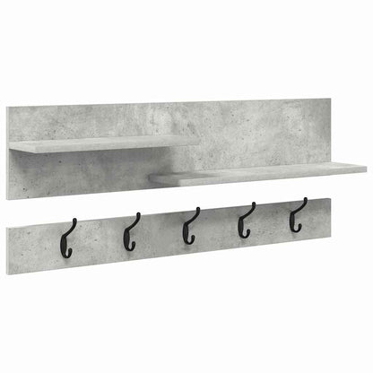 Wall-Mounted Coat Rack with Shelf Concrete Grey 90 x 15 x 36 cm