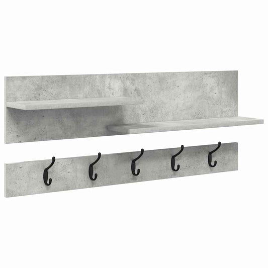 Wall-Mounted Coat Rack Wall-Mounted Concrete Grey