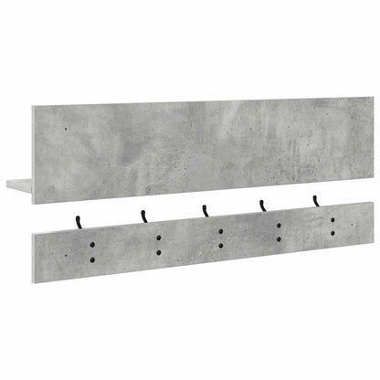 Wall-Mounted Coat Rack with Shelf Concrete Grey 90 x 15 x 36 cm