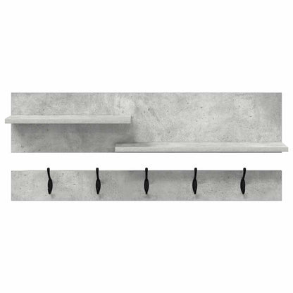 Wall-Mounted Coat Rack with Shelf Concrete Grey 90 x 15 x 36 cm