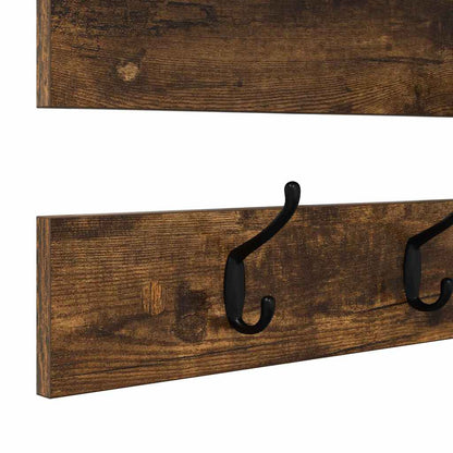 Wall-Mounted Coat Rack with Shelf Smoked Oak 90 x 15 x 36 cm