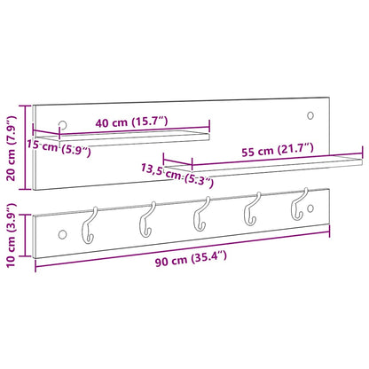 Wall-Mounted Coat Rack Wall-Mounted Artisan Oak 90 x 15 x 36 cm