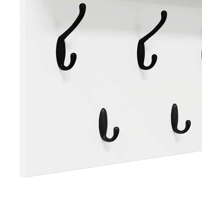Wall-Mounted Coat Rack White 60 x 40 x 12 cm Engineered wood
