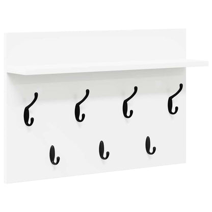 Wall-Mounted Coat Rack White 60 x 40 x 12 cm Engineered wood
