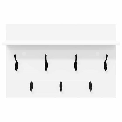 Wall-Mounted Coat Rack White 60 x 40 x 12 cm Engineered wood