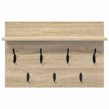 Wall-Mounted Coat Rack with Shelf Sonoma Oak 60 x 40 x 12 cm