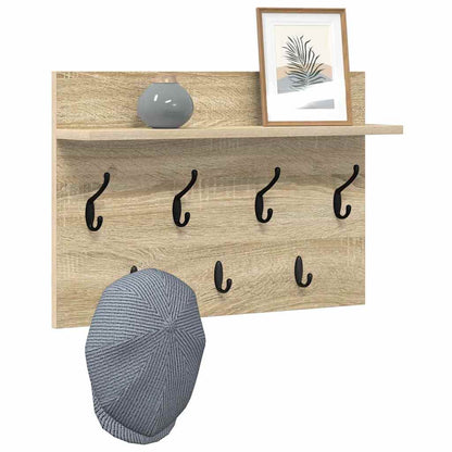 Wall-Mounted Coat Rack with Shelf Sonoma Oak 60 x 40 x 12 cm