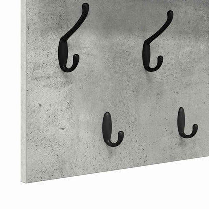 Wall-Mounted Coat Rack with Shelf Concrete Grey 60 x 40 x 12 cm
