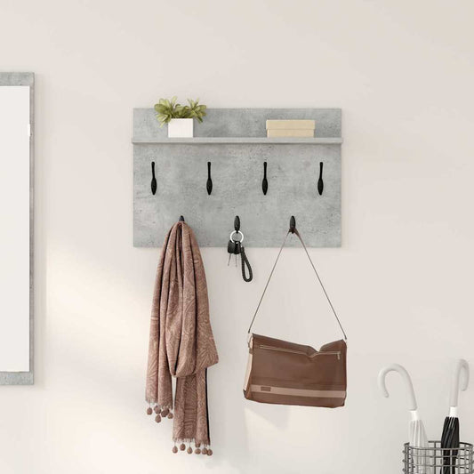 Wall-Mounted Coat Rack Wall-Mounted Concrete Grey