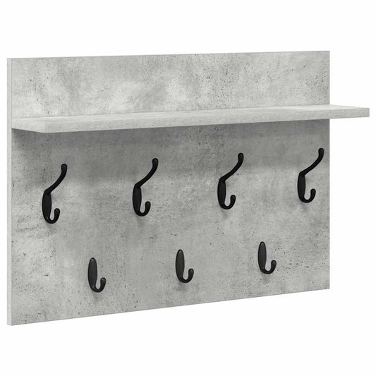 Wall-Mounted Coat Rack Wall-Mounted Concrete Grey