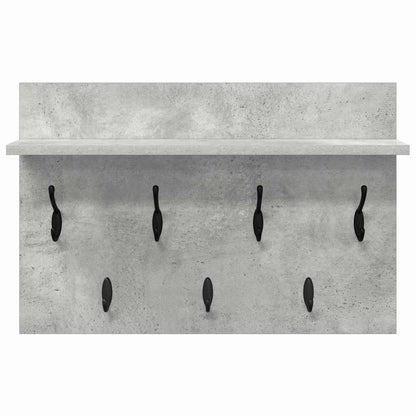 Wall-Mounted Coat Rack with Shelf Concrete Grey 60 x 40 x 12 cm