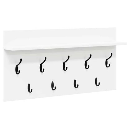Wall-Mounted Coat Rack White 80 x 40 x 12 cm Engineered wood