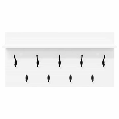 Wall-Mounted Coat Rack White 80 x 40 x 12 cm Engineered wood