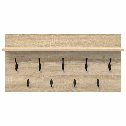 Wall-Mounted Coat Rack with Shelf Sonoma Oak 80 x 40 x 12 cm