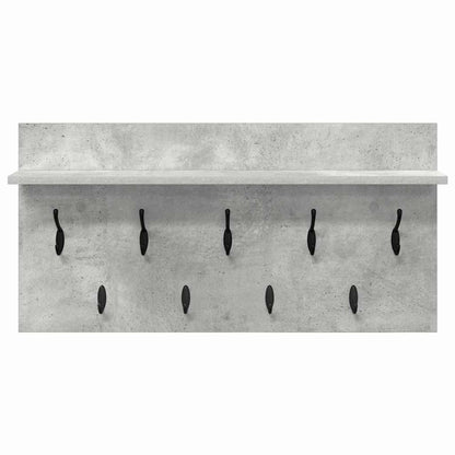 Wall-Mounted Coat Rack with Shelf Concrete Grey 80 x 40 x 12 cm