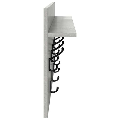 Wall-Mounted Coat Rack with Shelf Concrete Grey 80 x 40 x 12 cm