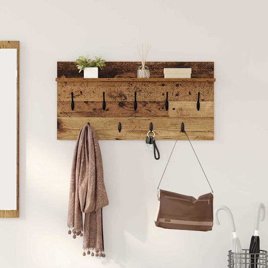 Wall-Mounted Coat Rack Wall-Mounted Old Wood 80 x 40 x 12 cm