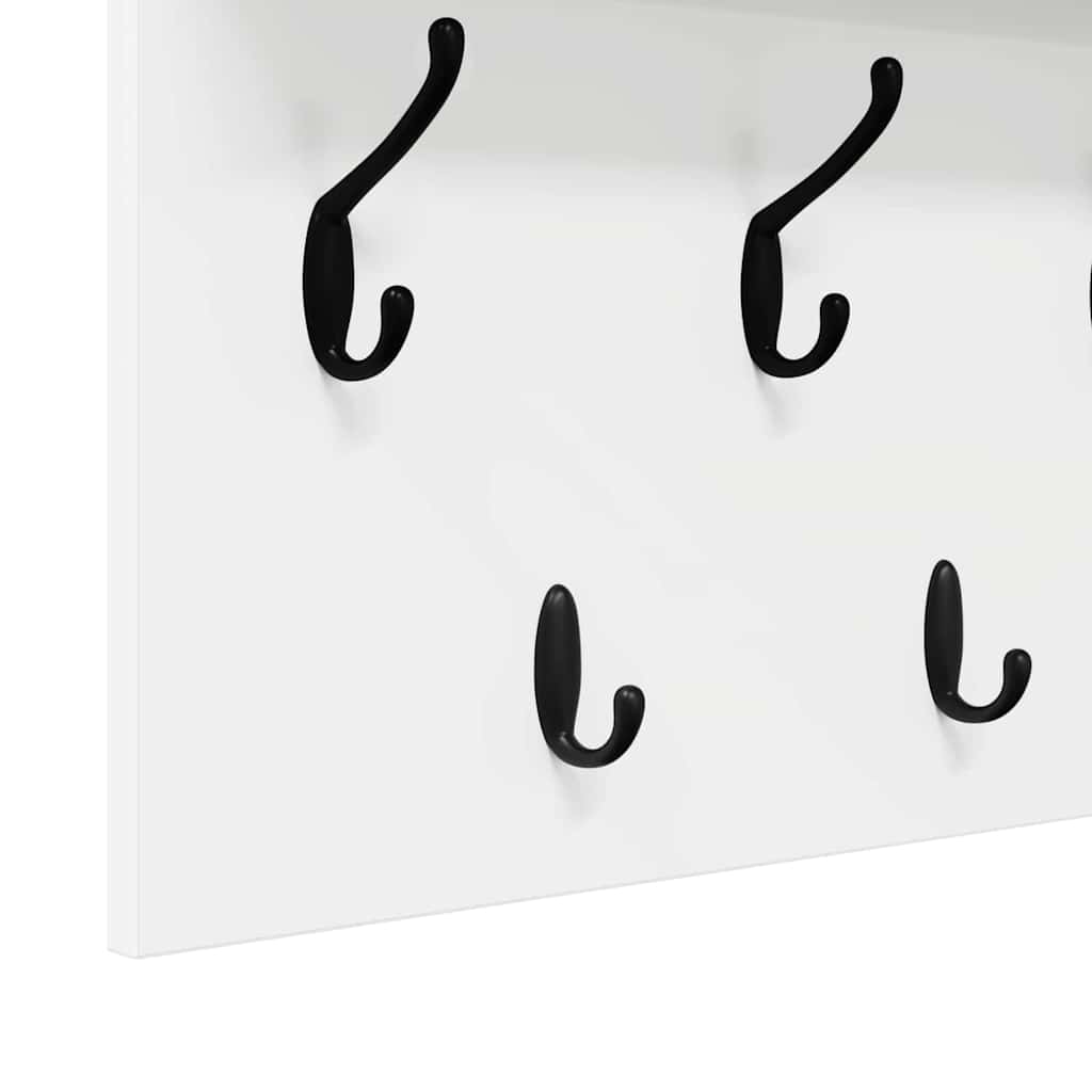 Wall-Mounted Coat Rack White 100 x 40 x 12 cm Engineered wood